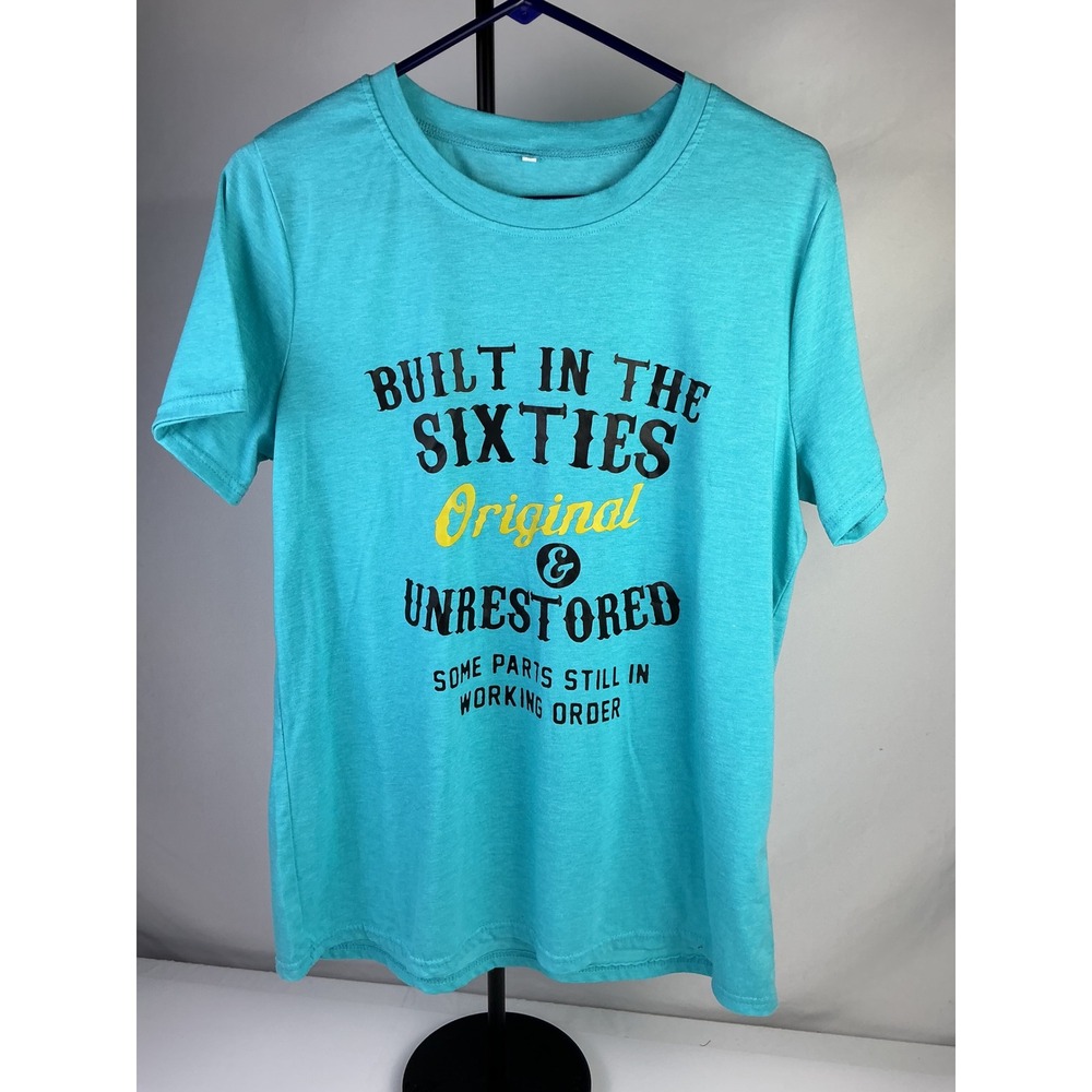 Built in the Sixties Original Unrestored Funny T Shirt Large Blue Graphic Tee